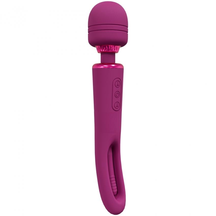 Vive Kiku Rechargeable Double Ended Wand with Innovative G-Spot Flapping Stimulator Pink