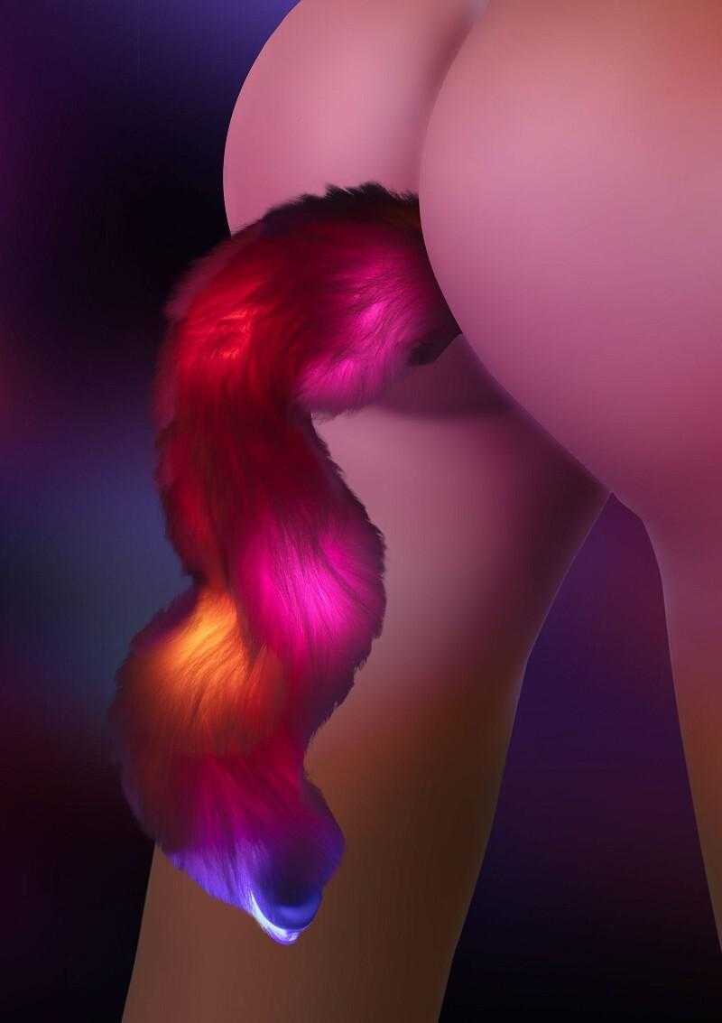 Taboom Glow In The Dark Unicorn Tail & Buttplug LED Black