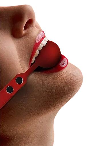 Ouch! Silikonový roubík plný - červený