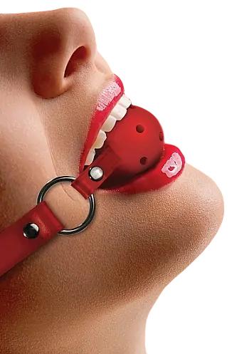 Ouch! Gag Ball Prodyšný roubík - červený