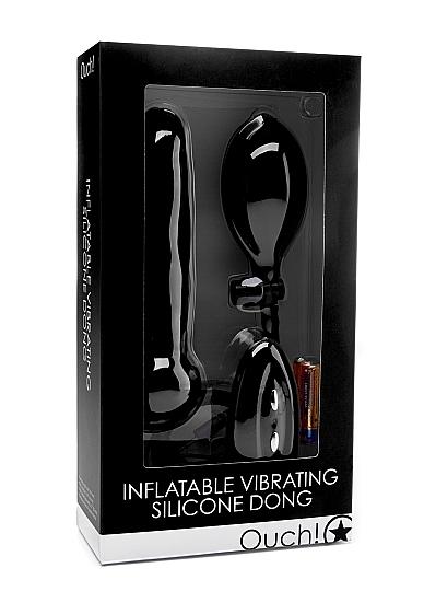 Ouch! Nafukovací dildo vibrační - černé - Image 2