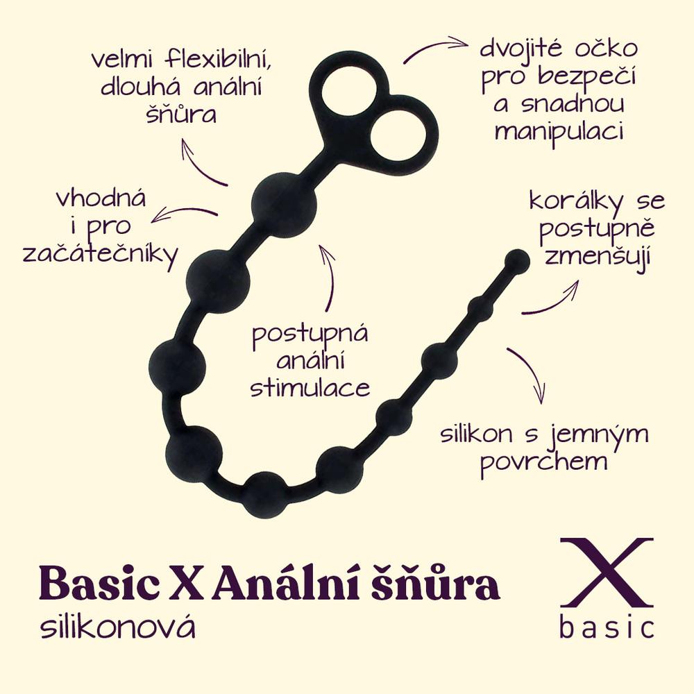 BASIC X anální šňůra černá - Obrázek 2