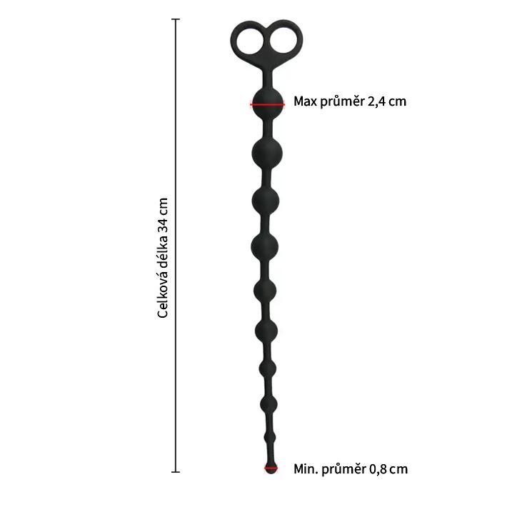 BASIC X anální šňůra černá - Obrázek 3