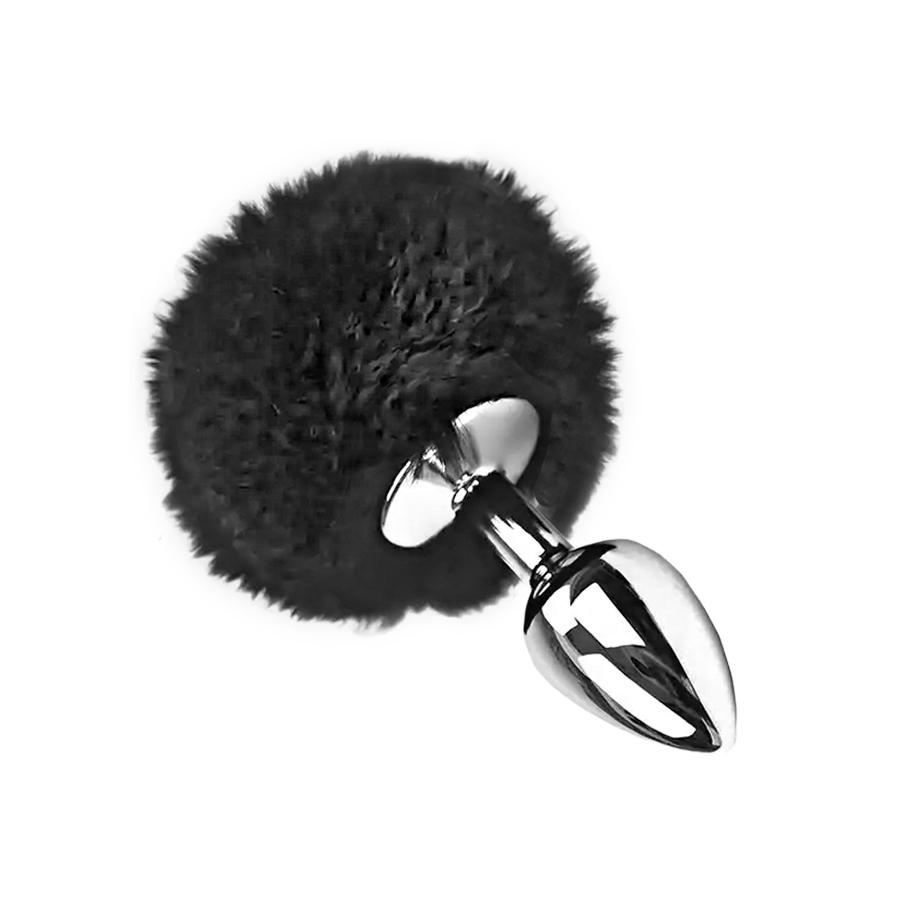 BASIC X Quentin kovový anální kolík s ocáskem černý