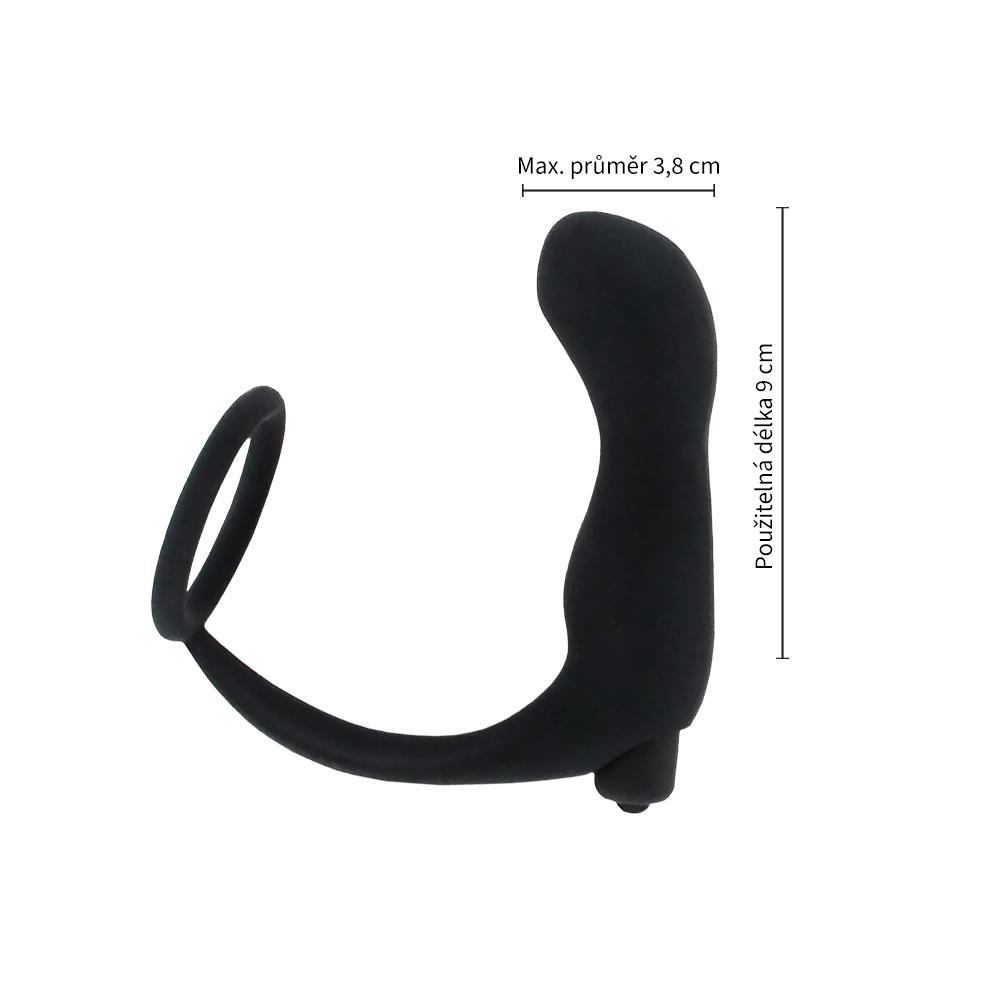 BASIC X vibrační anální kolík s erekčním kroužkem
