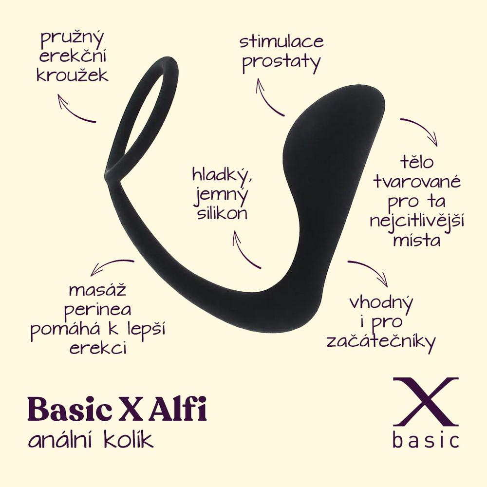 BASIC X Alfi anální kolík s erekčním kroužkem 2v1 - Image 2
