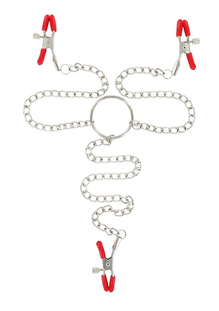 Skřipce na bradavky a klitoris červené