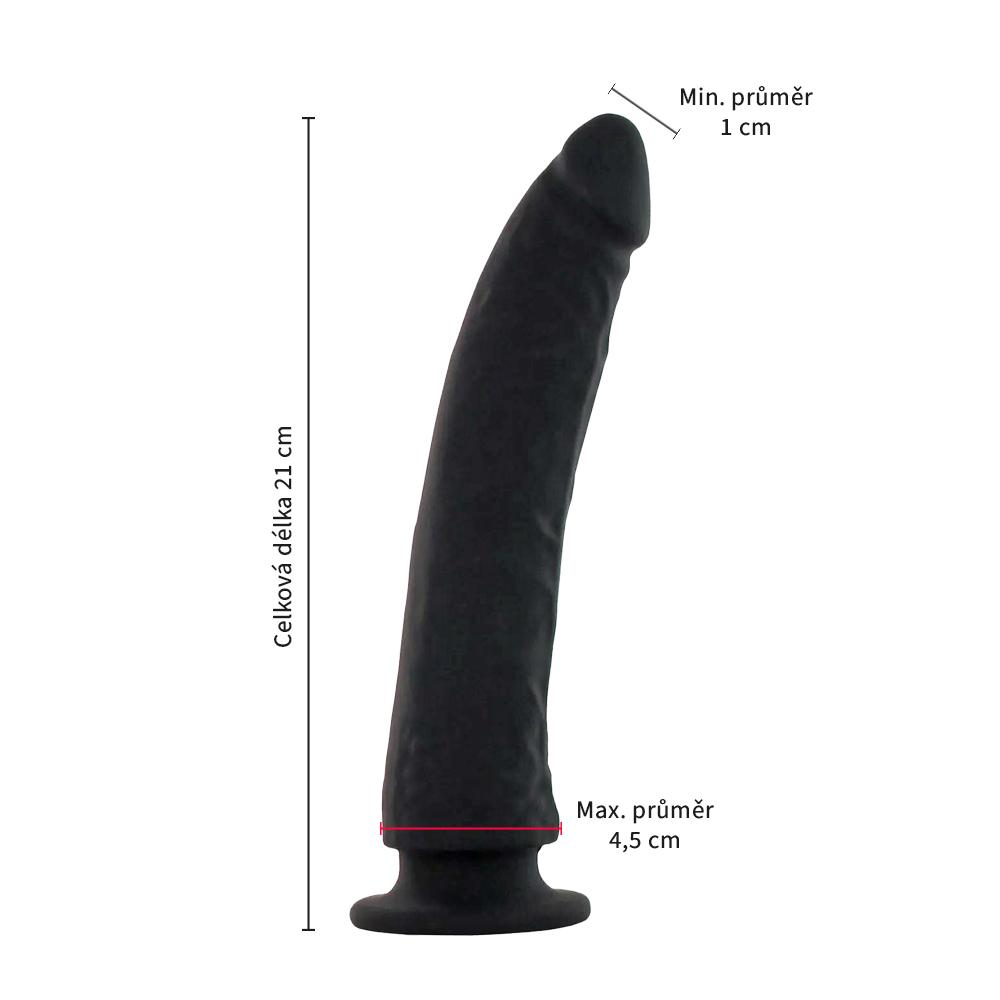 BASIC X Elio silikonové dildo s přísavkou černé - Obrázek 3