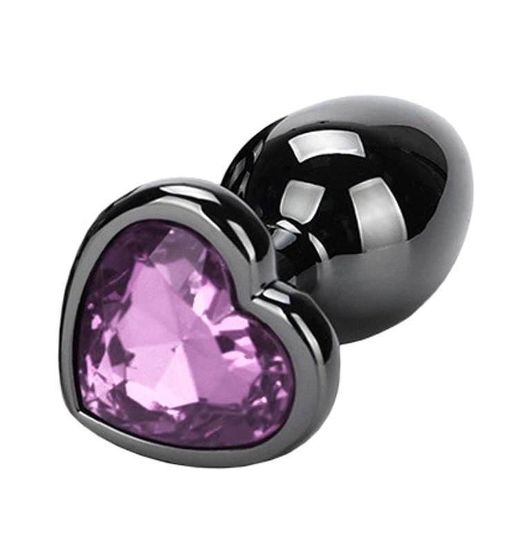 BASIC X Otto kovový anální kolík s kamínkem S růžový