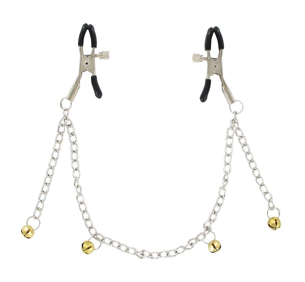 Skřipce na bradavky s řetízkem od BASIC X