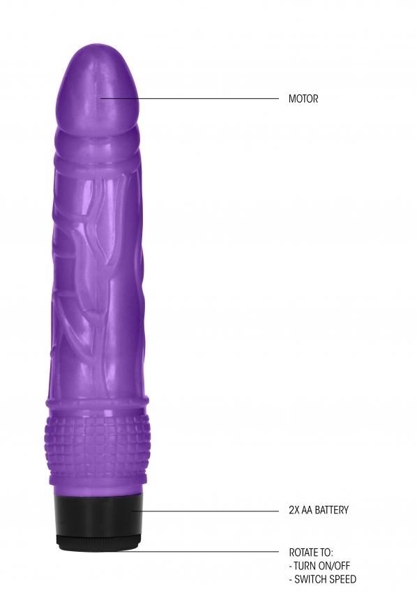 GC 8 Inch Thin realistický vibrátor - fialový - Obrázek 3