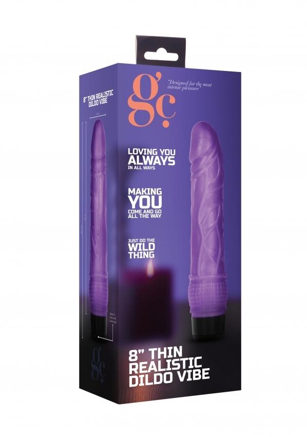 GC 8 Inch Thin realistický vibrátor - fialový - Obrázek 4