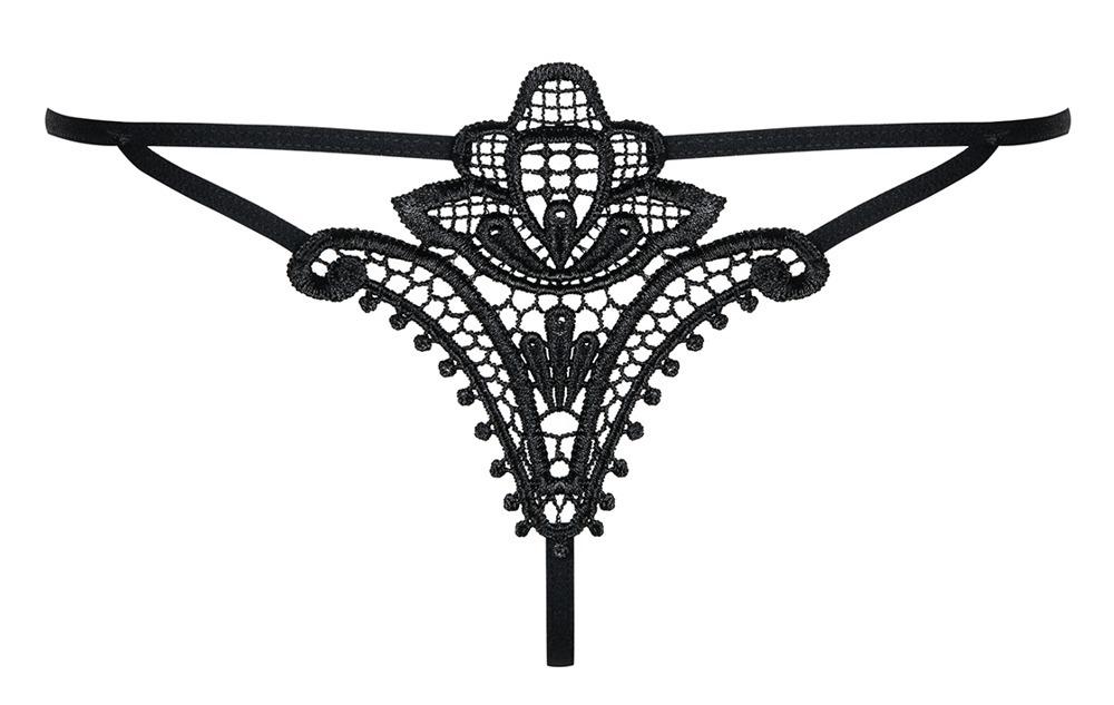 Obsessive tanga Luiza - černá: S/M černá - Obrázek 4