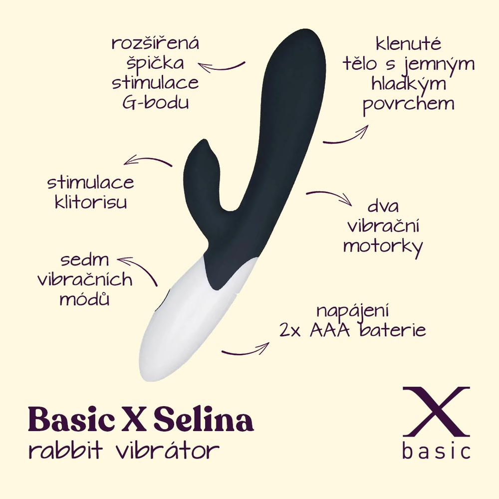 BASIC X Selina Rabbit vibrátor černý - Image 2