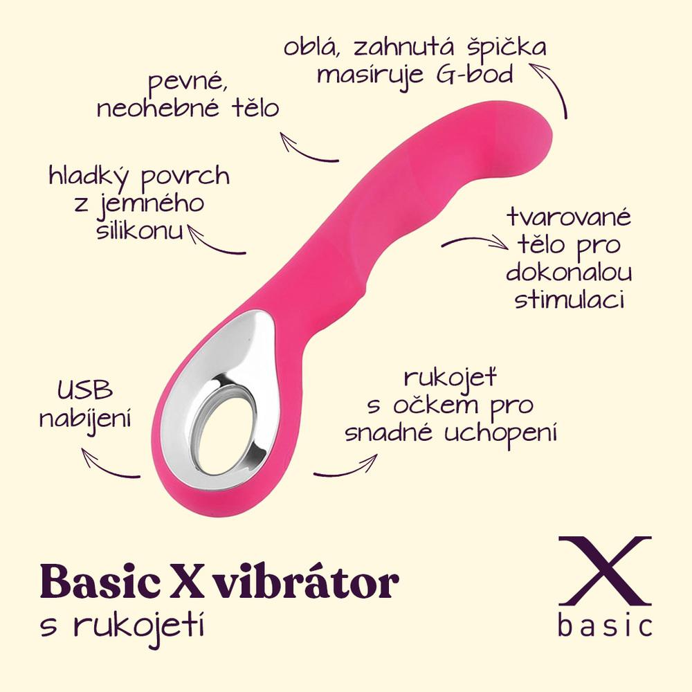 BASIC X vibrátor s rukojetí růžový - Image 2
