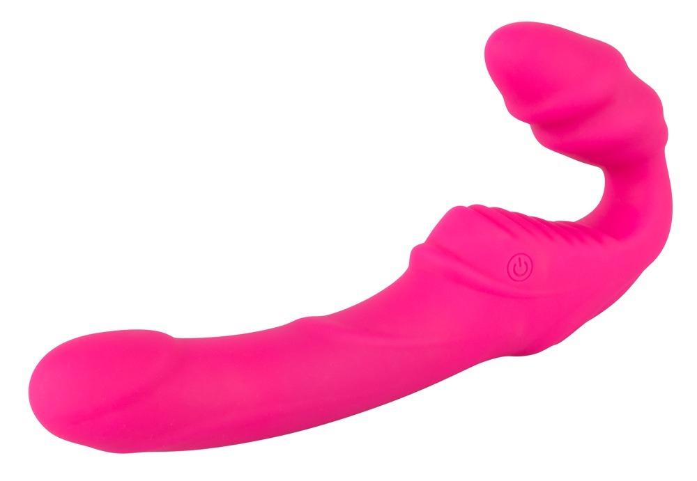 Strapless strap-on Vibrátor - růžový - Obrázek 3