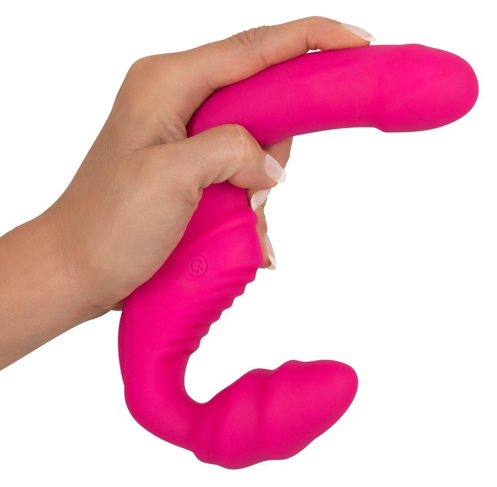 Strapless strap-on Vibrátor - růžový - Obrázek 4