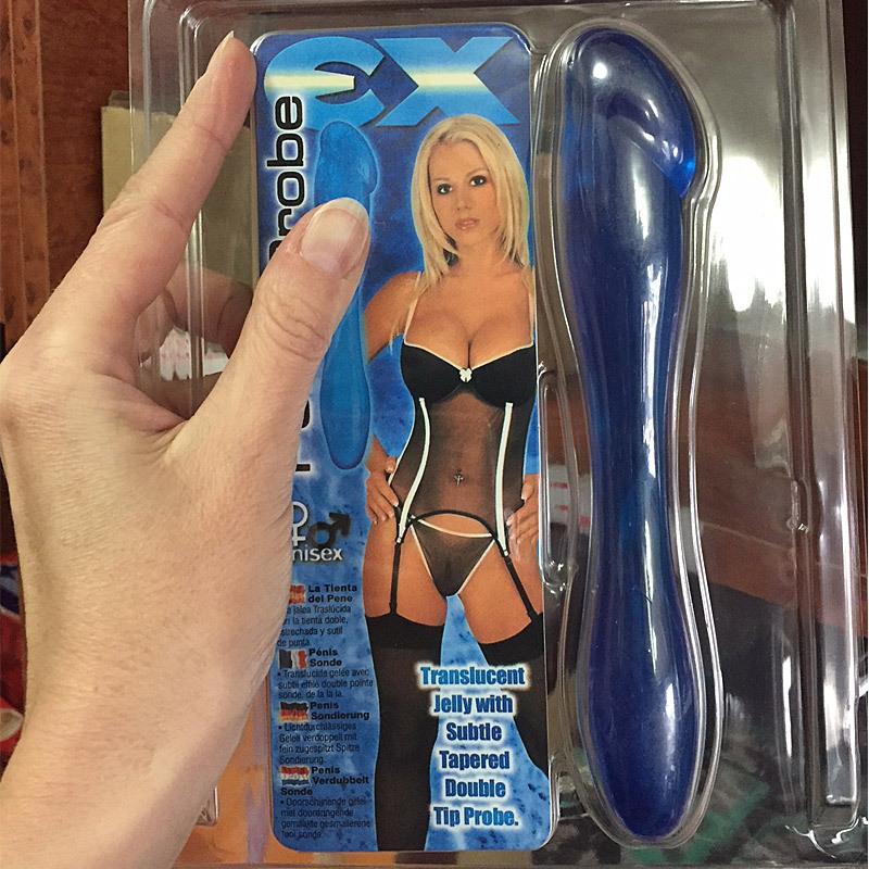 Galaxia Blue oboustranné vaginální a anální dildo