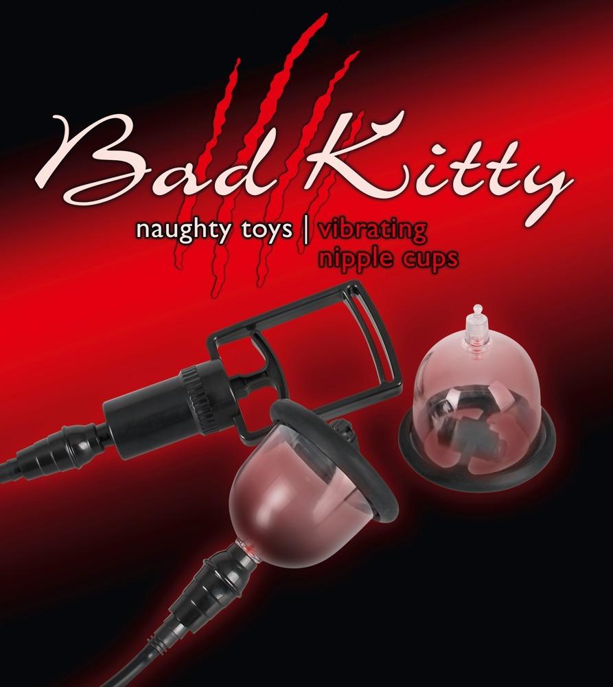 Bad Kitty vakuová pumpa na bradavky s vibračními patronami