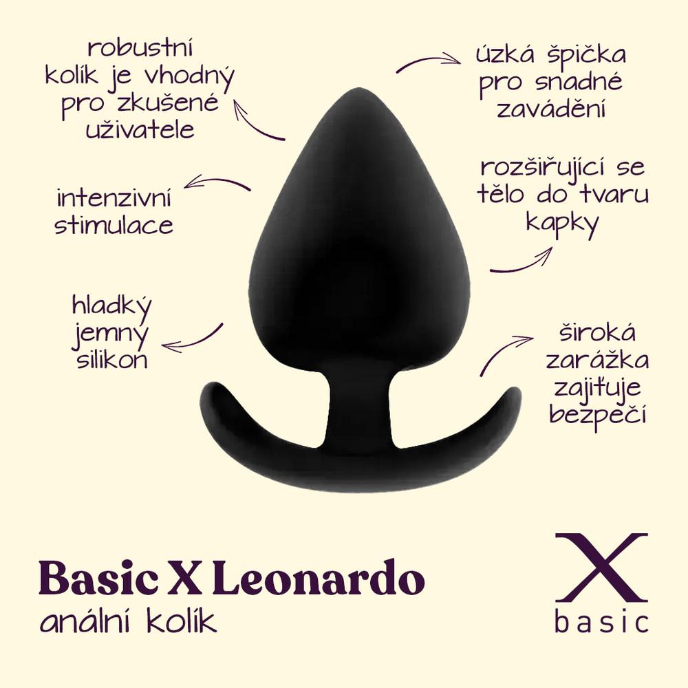 BASIC X  Leonardo  anální kolík vel. M černý - Image 2