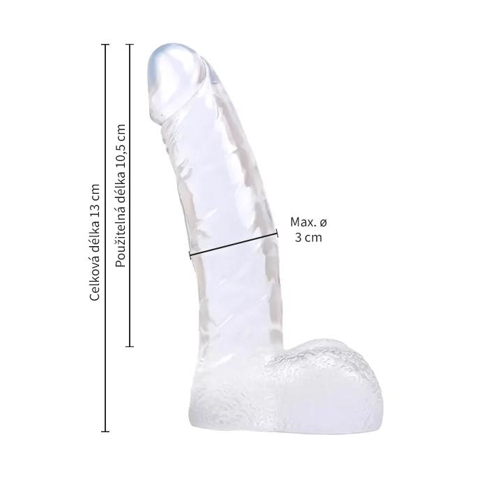 Ding Dong dildo gelové transparentní - Obrázek 2