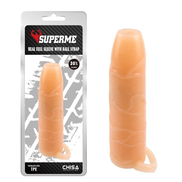 SuperMe rozšiřující návlek na penis s otevřenou špičkou tělový - Image 2