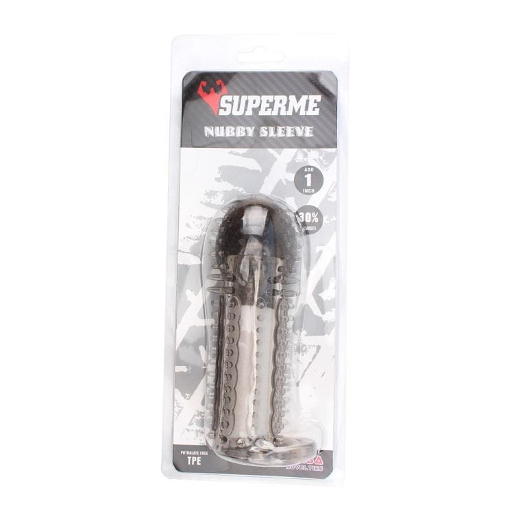 SuperMe Nubby stimulační a prodlužující návlek na penis