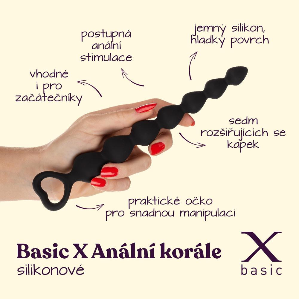 BASIC X Anální korále  vel. M černé - Obrázek 2