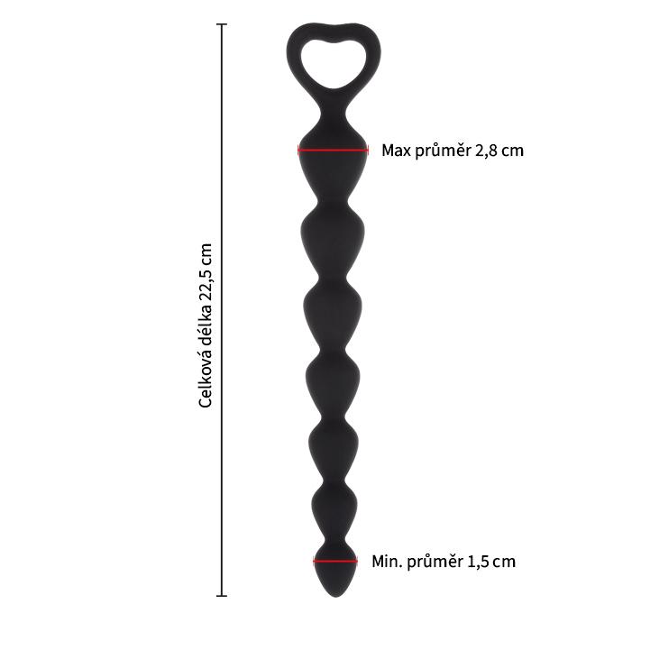 BASIC X Anální korále vel. M černé