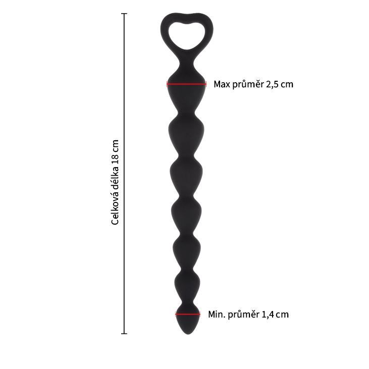 BASIC X Anální korále vel. S černé - Obrázek 3