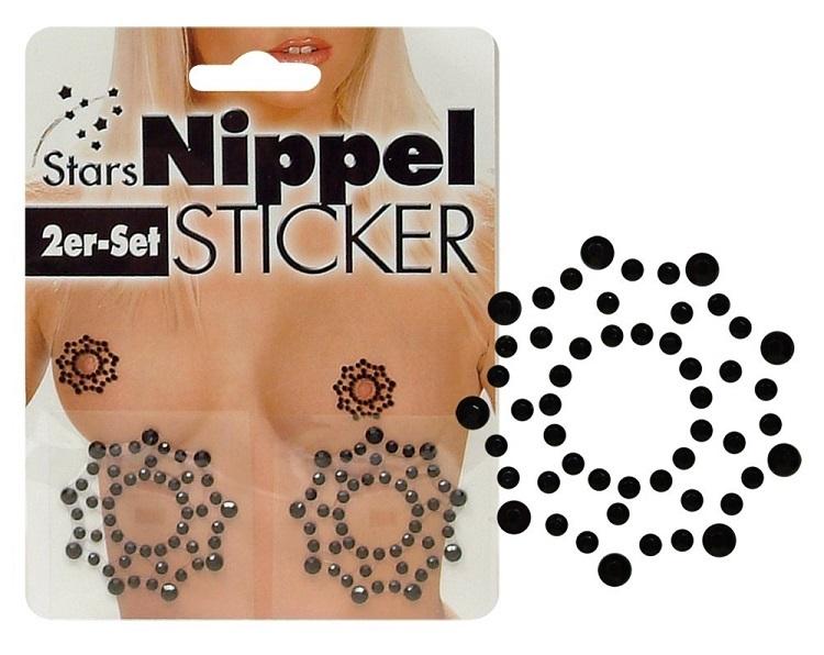 Nipple Stickers Stars Ozdoby na bradavky - černé