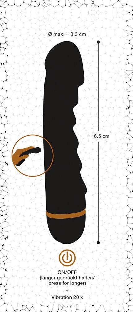 Bendy vroubkovaný vibrátor - černý - Obrázek 6