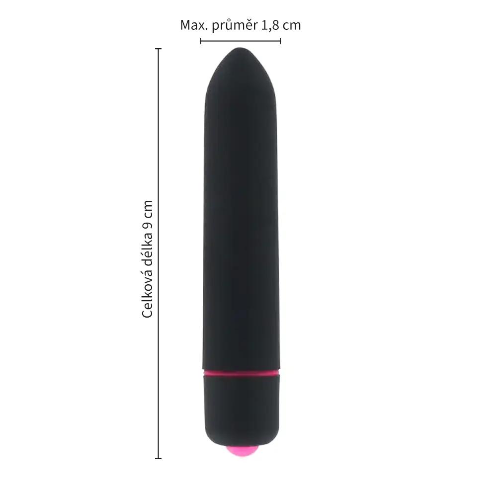 BASIC X  Sharp Bullet minivibrátor černý - Obrázek 3
