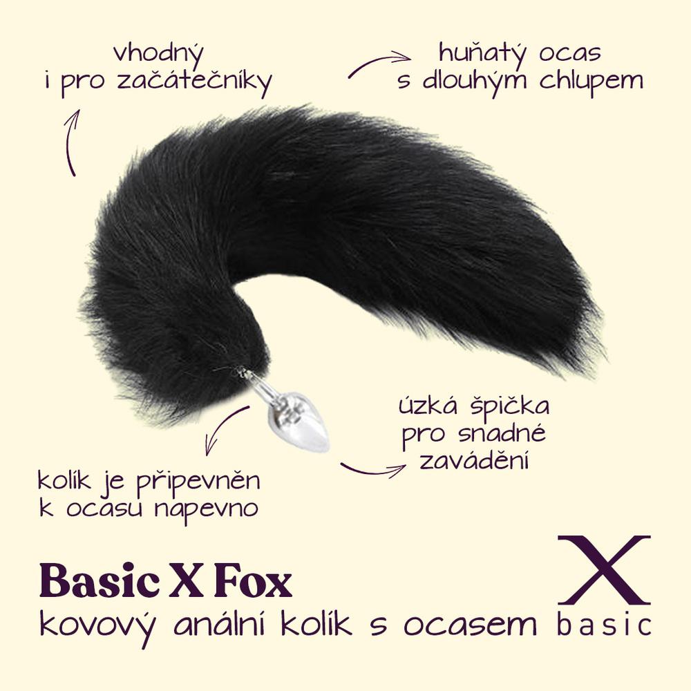 BASIC X Fox Kovový anální kolík s ocasem - Obrázek 2