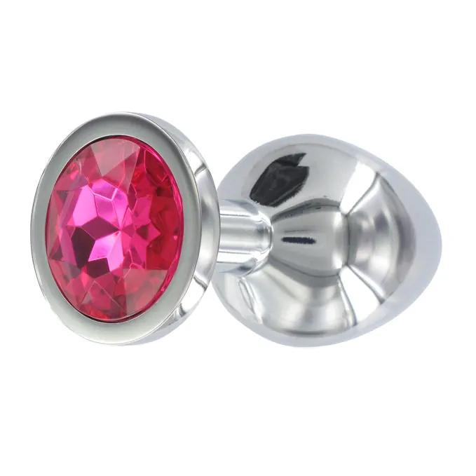BASIC X Tommy kovový anální kolík s červeným kamínkem