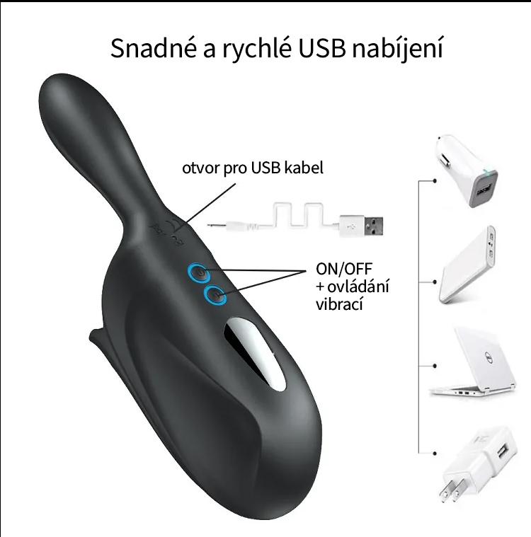 BASIC X Ernesto vibrační masturbátor s uzavřenou špičkou černý