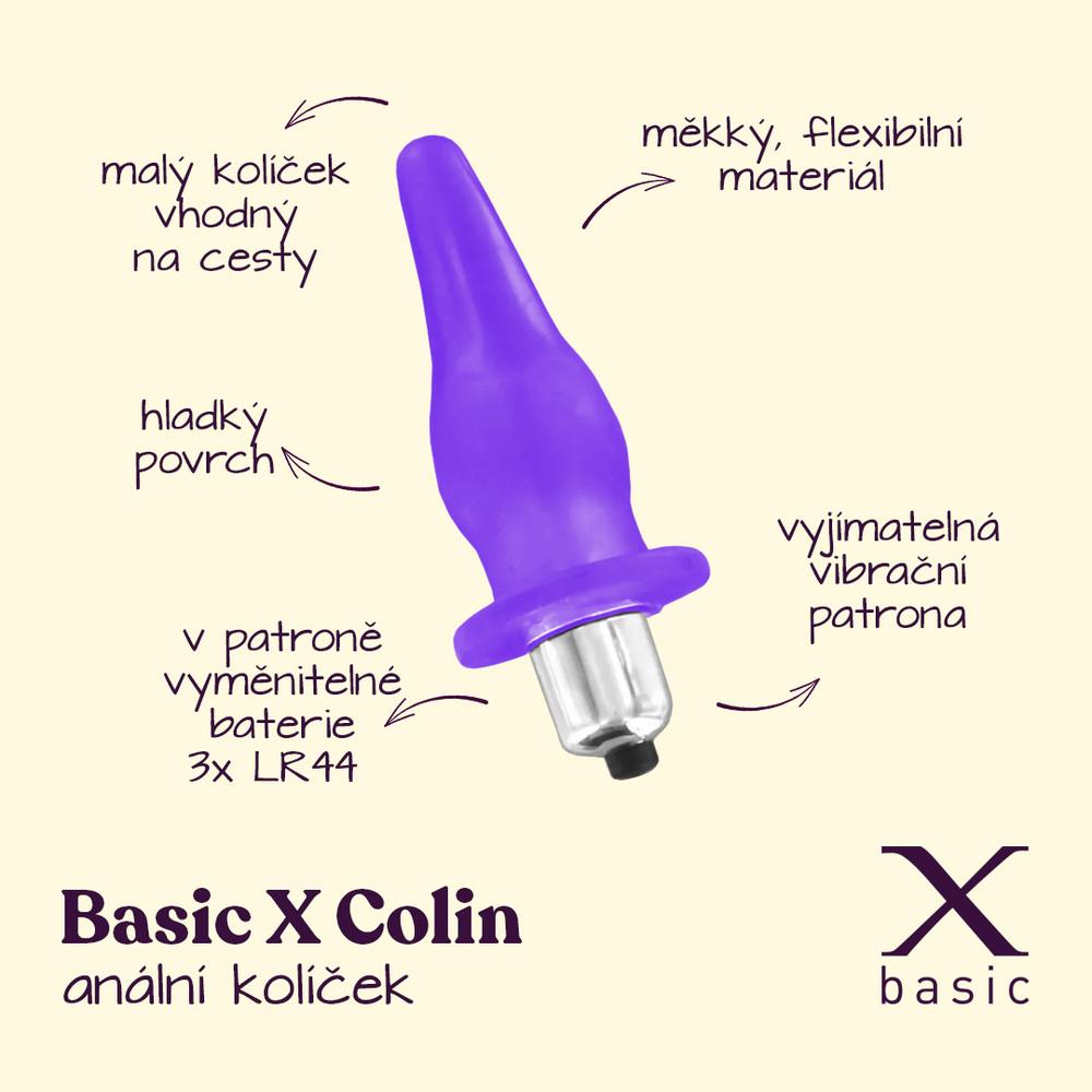 BASIC X Colin anální kolíček vibrační fialový - Image 2