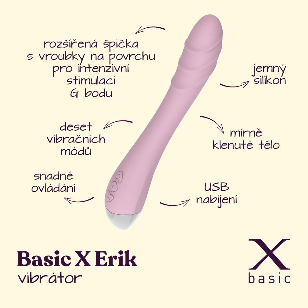 BASIC X Erik vibrátor růžový