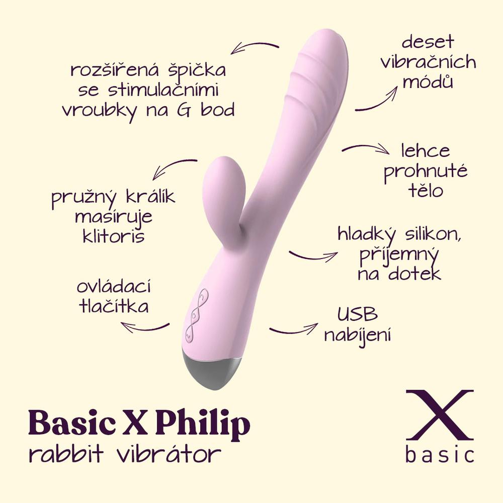 BASIC X Philip rabbit vibrátor světle růžový - Image 2