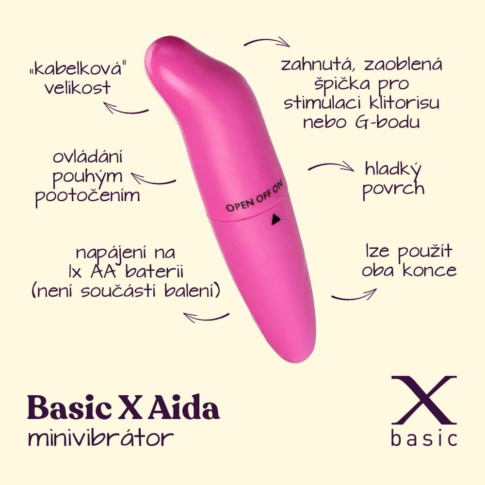 BASIC X Aida minivibrátor růžový - Obrázek 2