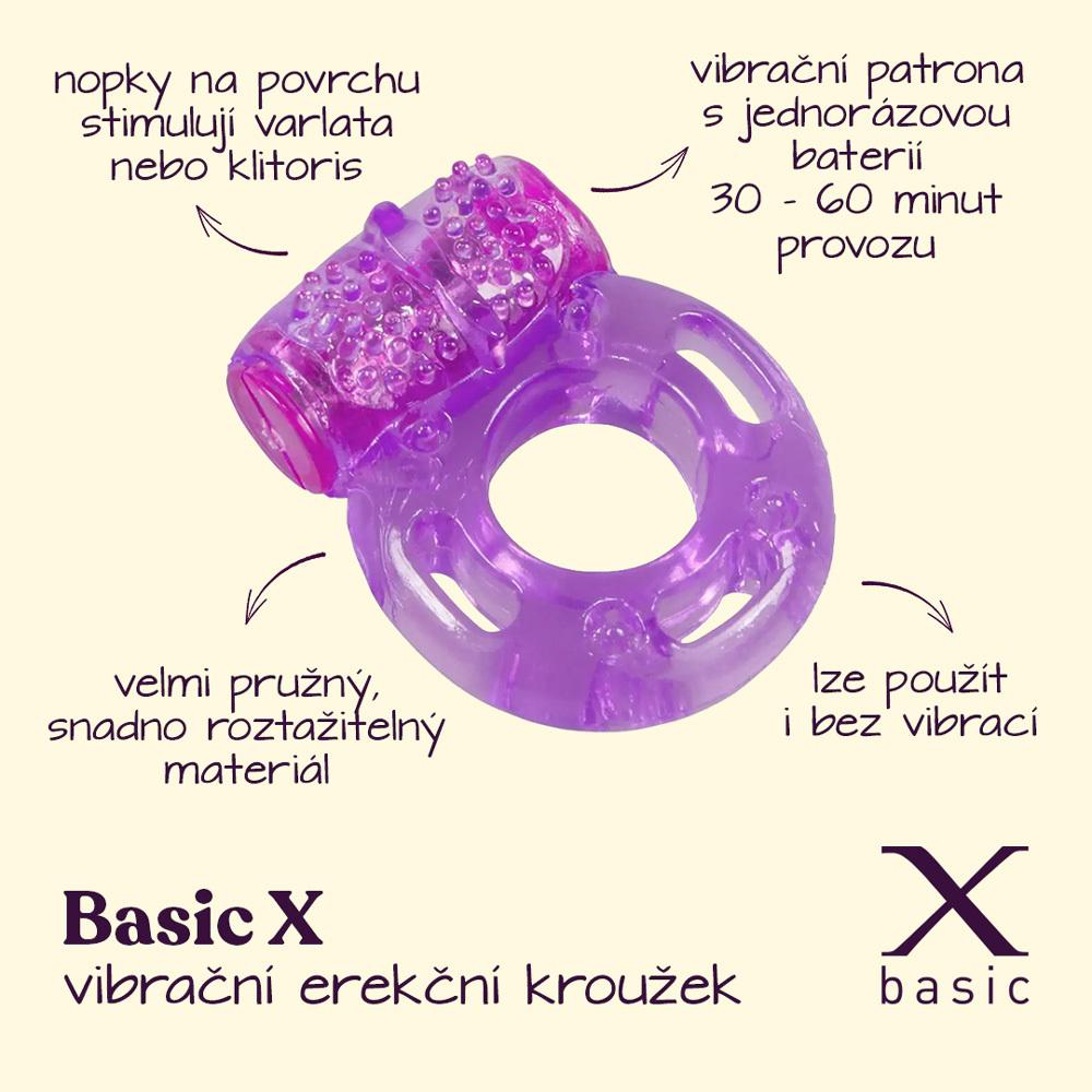 BASIC X Vibrační erekční kroužek - růžový - Image 2