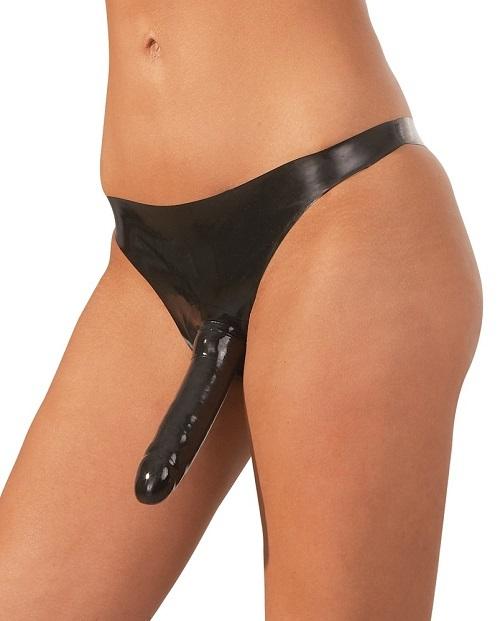 LateX Latexové kalhotky s dildy 2 v 1 S-L - Image 2