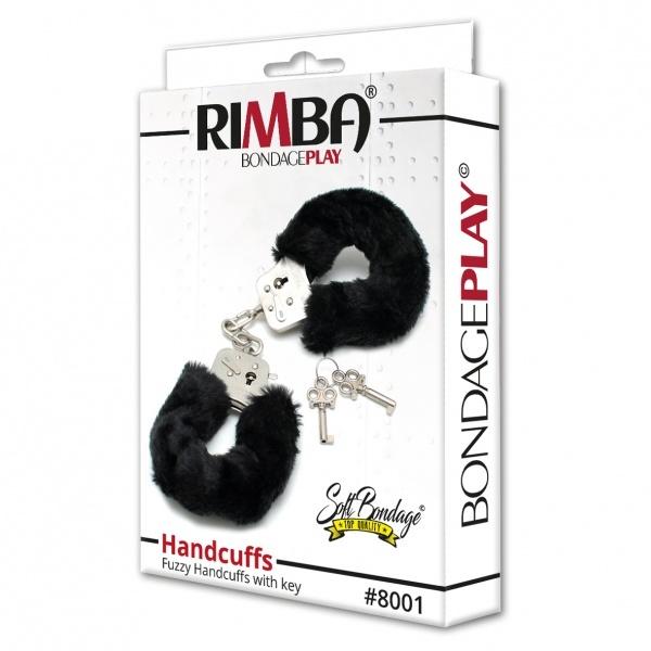 Rimba Kovová pouta na ruce oplyšovaná – černá