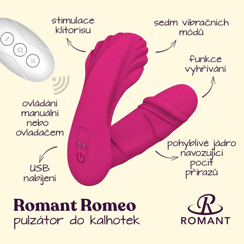 Romant Romeo  pulzátor do kalhotek na dálkové ovládání růžový - Image 2