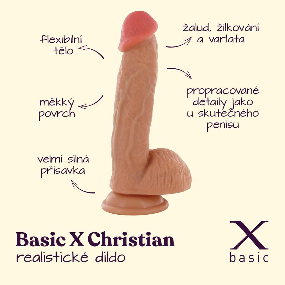 BASIC X Christian realistické dildo s přísavkou tělové - Obrázek 2