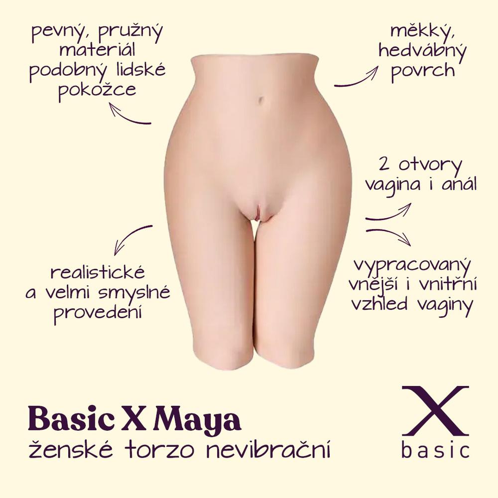 BASIC X Maya 14 kg nevibrační vagína - ženské torzo - Obrázek 2