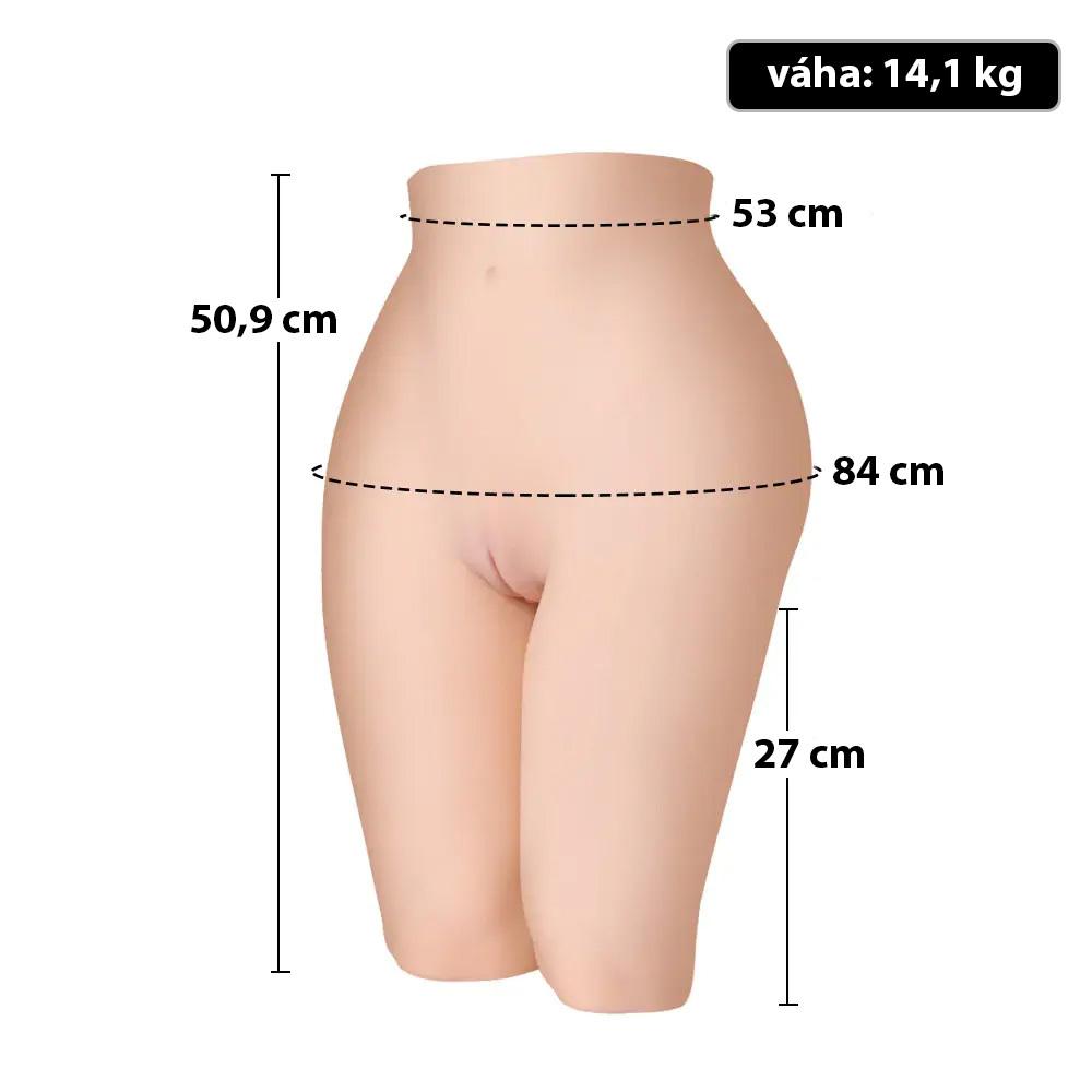BASIC X Maya 14 kg nevibrační vagína - ženské torzo - Obrázek 3