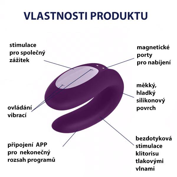 Satisfyer Double Joy párový vibrátor fialový - Obrázek 7
