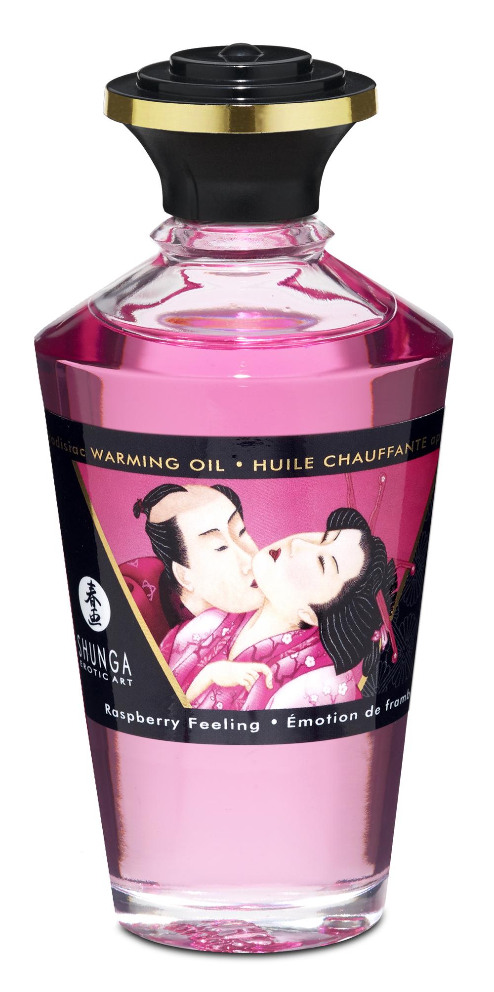 Shunga Hřejivý masážní olej s afrodiziaky - malina 100 ml - Image 2