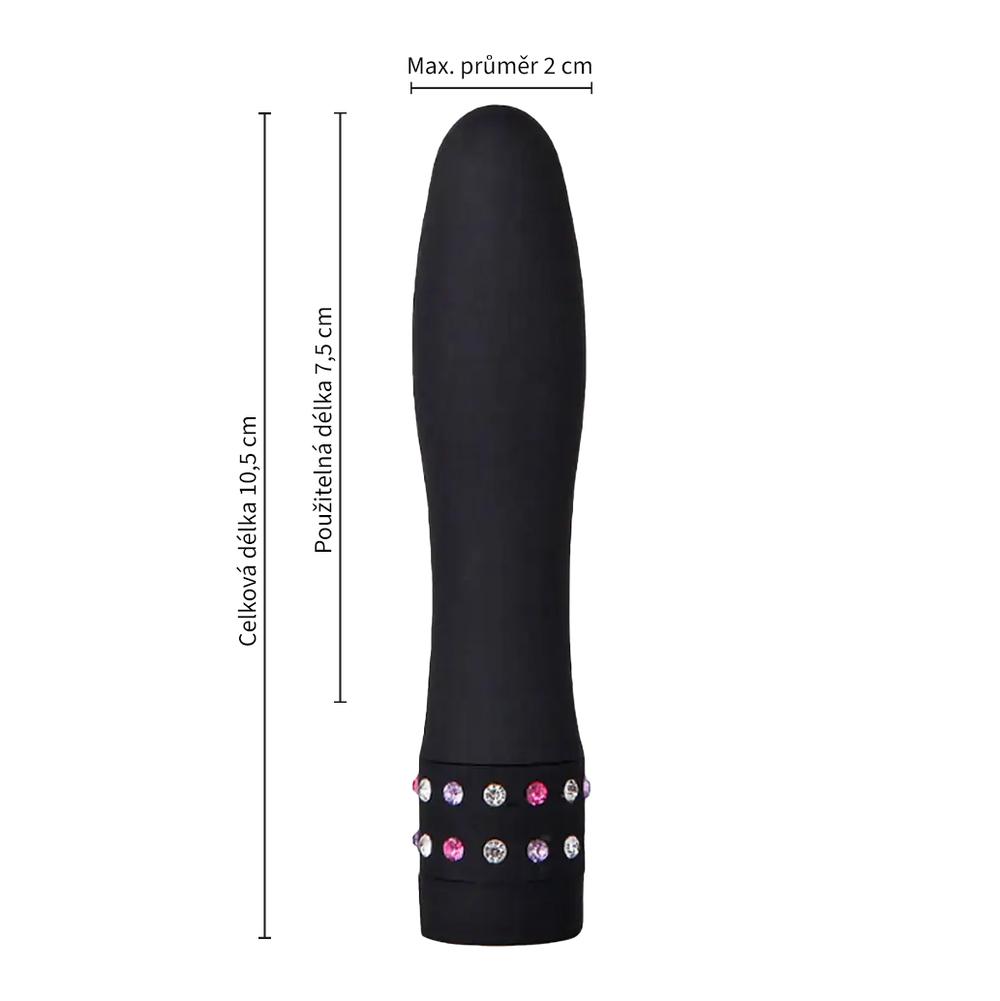 BASIC X Julien minivibrátor zdobený kamínky černý - Obrázek 3